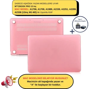 Macbook Pro Kılıf 13inç M1-M2 A1706-08 A1989 A2159 A2251 A2289 A2338 ile Uyumlu Mat
