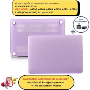 Macbook Pro Kılıf 13inç M1-M2 A1706-08 A1989 A2159 A2251 A2289 A2338 ile Uyumlu Mat