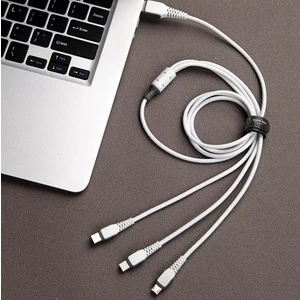 Huawei Xiaomi Apple iPhone Uyumlu Çoklu Şarj Aleti Cihazı Kablosu Type-C Micro Lightning 3lü Şarj Kablo Çoklukablo