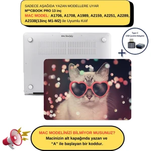 Macbook Pro Kılıf 13inç M1-M2 A1706-08 A1989 A2159 A2251 A2289 A2338 ile Uyumlu Cat01NL