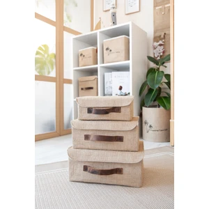 Art Bee Jüt Kapaklı Dolap Içi Organizer Takı, Makyaj, Banyo, Ofis Düzenleyici Saklama Kutusu 35X26X15 cm