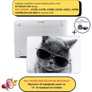 Macbook Pro Kılıf 13inç M1-M2 A1706-08 A1989 A2159 A2251 A2289 A2338 ile Uyumlu Cat01NL