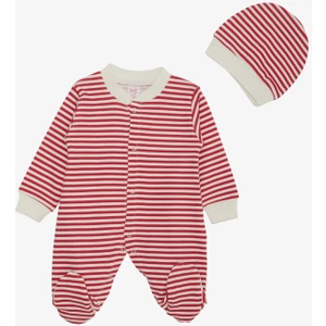 Kız Bebek Patikli Tulum Çizgili 0-6 Ay, Fuşya