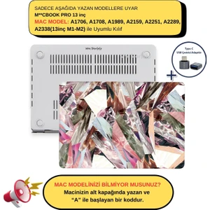 Macbook Pro Kılıf 13inç M1-M2 A1706 A1708 A1989 A2159 A2251 A2289 A2338 ile Uyumlu Mermer06NL
