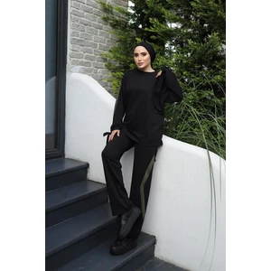 Burcu Tesettür Kolları Bağıcıklı Ikili Takımı BRC1301 Siyah Haki