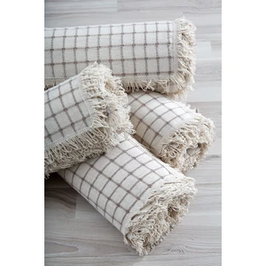 Miss Linda Home Collection Pamuklu Buldan Işi Koltuk-Çekyat Örtüsü Kareli Kahve Renk 180X300