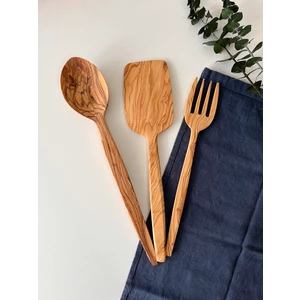 Duka Home Zeytin Ağacı El Yapımı 3 Parça Tahta Kaşık Seti