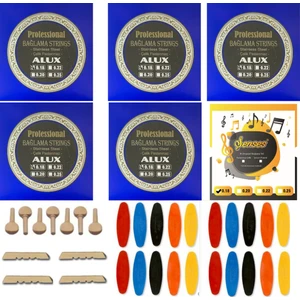 Alux 0 18 Kısa Bağlama Takım Teli 6 Takım + 7 Ağaç Burgu + 20 Adet Tezene + 4 Eşik