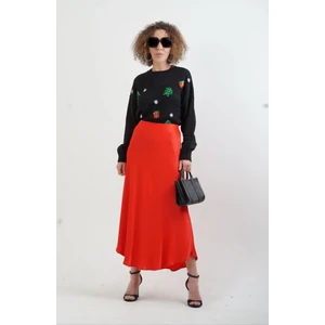 Zelish My Sister Kırmızı Saten Verev Etek