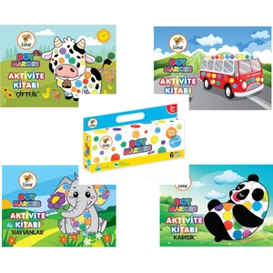 Dot Markers Çiftlik - Araçlar - Hayvanlar - Karışık Boyama Kitabı - Mini 6'lı Boyama Seti