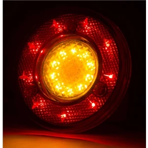 Ahmet Otomotiv Yuvarlak Otobüs-Minibüs Stop Lambası 19 LED 12/24V Sarı/kırmızı