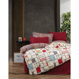 Cotton Box Modern Ranforce Çift Kişilik Nevresim Takımı Joya-Bordo