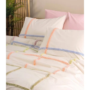 Cotton Box Puff Nakışlı Çift Kişilik Nevresim Takımı Insula Pudra