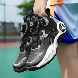 Erkek Ayakkabıları Gençlik Basketbol Profesyonel Pratik Öğrenci Ayakkabıları Erkek Büyük Çocuk Dönen Düğme Spor Ayakkabıları (Yurt Dışından)