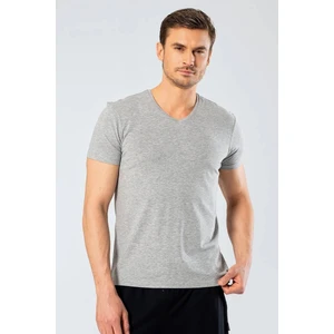 Erkek Likralı V Yaka T-shirt