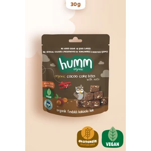 Humm Organic - Organik Glutensiz Vegan Kakaolu ve Fındıklı Kek - 30g