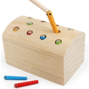 Çocuk Ağaçkakan Tırtıl Alıcı Manyetik Anaokulu Balıkçılık Oyuncak Bebek Montessori Erken Eğitim Bulmaca 1-3 Yaşında (Yurt Dışından)