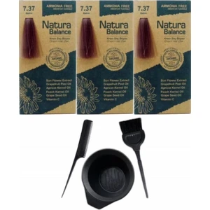Natura Balance Saç Boyası 7.37 Badem 3 Adet+Saç Boyama Seti