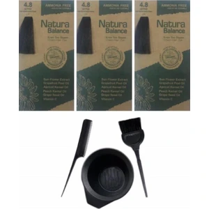 Natura Balance Saç Boyası 4.8 Bitter 3 Adet+Saç Boyama Seti