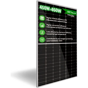 Set Solar 455WP 144PM Hücre Half-Cut 40 mm Çerçeveli Güneş Paneli (B Class)