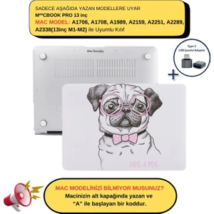 Macbook Pro Kılıf 13inç M1-M2 A1706 A1708 A1989 A2159 A2251 A2289 A2338 ile Uyumlu Dog02NL