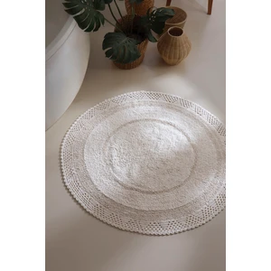 Moon Yuvarlak Banyo Paspası %100 Pamuk 120x120 Ekru
