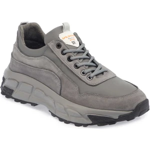 Gri Hakiki Deri Erkek Sneaker - E23S1AY56387-B43