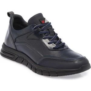 Lacivert Hakiki Deri Erkek Sneaker - E23S1AY56390-A31