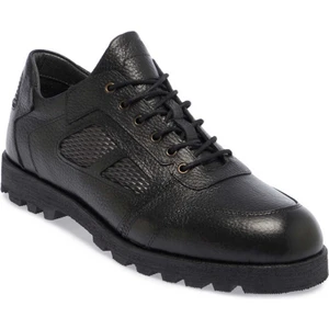 Siyah Hakiki Deri Erkek Sneaker - E23S1AY56505-A41