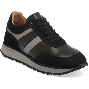 Siyah Hakiki Deri Erkek Sneaker - E23S1AY56496-A23
