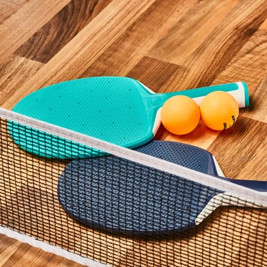 Decathlon Pongori Rollnet Masa Tenisi Seti - 2 Raket / 2 Top - Beyaz /