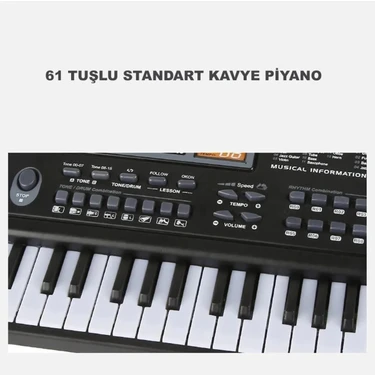 Etabel Ticaret 61 Tuşlu Org Electronic Keyboard Klavye Pilli Mikrofonlu Karaoke