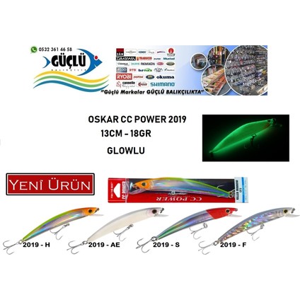 Maket Balık Oskar cc Power Glow 2019 Seri 13 cm 18 gr RENK:2019AE