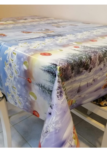 Yeni Yıl Desenli Elyaflı Pvc Muşamba - Silinebilir Masa Örtüsü fiyatları