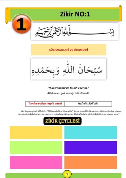 Zikir Ezber Kartları