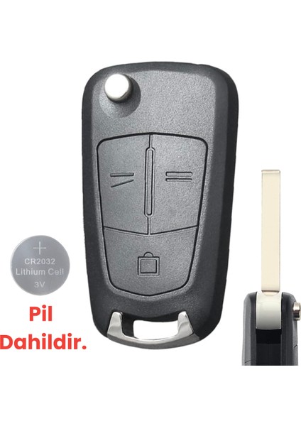 Opel Vectra C Astra H Anahtar Kabı Vectra, Zafira, Corsa, Omega 3 Butonlu Anahtar Kılıfı