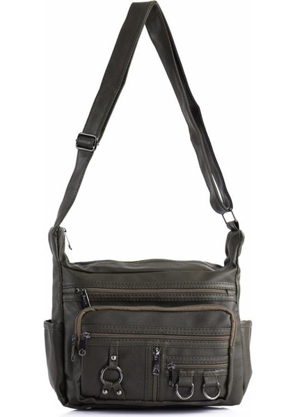 Özel Seri Spor Çok Cepli Bölmeli Fermuarlı Yıkama Deri Rahat Koven Yıkama Deri Çapraz Askılı Çanta