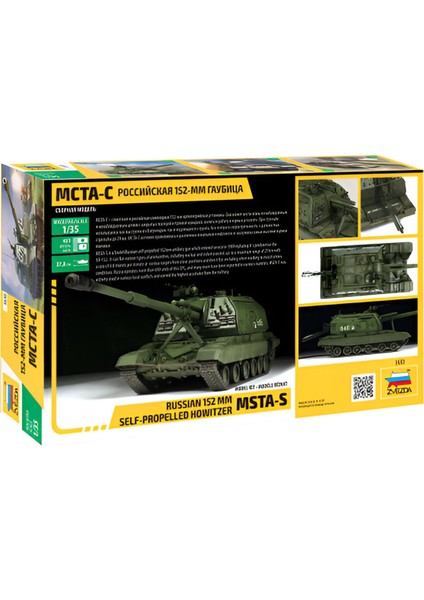 1/35 Russian Msta-S 152MM Self-Propeııed Howitzer Plastik Tank Maket Kiti, Demonte Hobi Seti