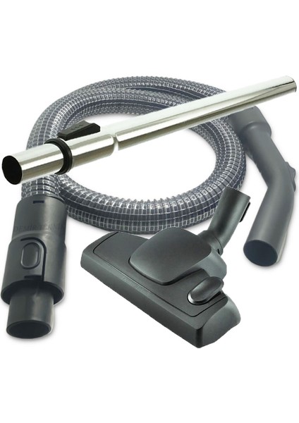 Fakir Veyron Turbo Boru Elektrikli Süpürge Çelik Telli Hortum Boru Emici Başlık Seti