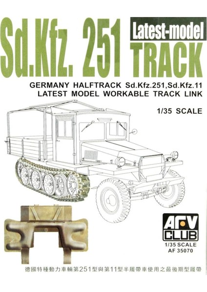 AF35070 1/35 SD.KFZ.251 Geç Dönem, Metal Görünümlü, Hareket Edebilen Tank Paleti Demonte Pl fiyatları