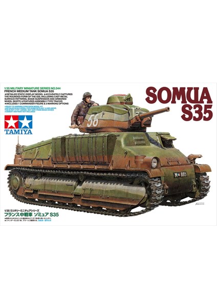 1/35 French Somua S35 Plastik Tank Maket Kiti