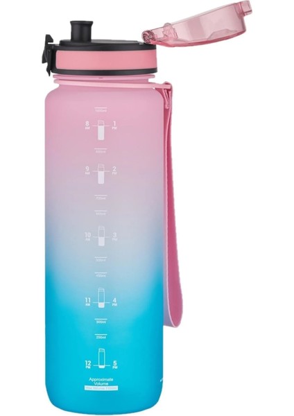 350ML-500ML-800ML-1000ML-1500ML Yeni Koleksiyon Çift Renkli Soft-Touch Serisi Askılı Akıtmaz Motivasyonel Tritan Su Matarası