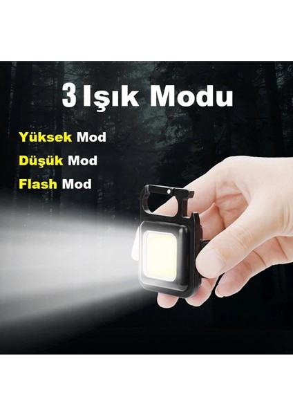 Mini LED El Feneri , Karabinalı, Mıknatıslı , Su Geçirmez , Şişe Açacaklı , Şarjlı 800MAH modelleri