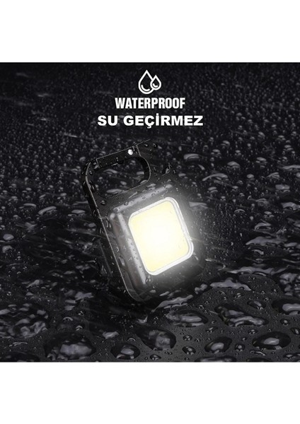 Mini LED El Feneri , Karabinalı, Mıknatıslı , Su Geçirmez , Şişe Açacaklı , Şarjlı 800MAH fırsatları