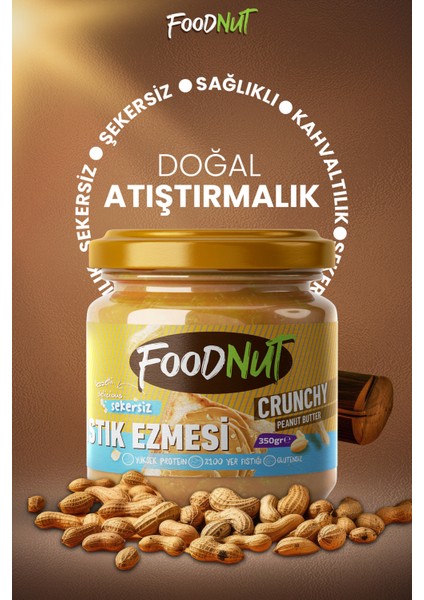 Şekersiz Fıstık Ezmesi 350 gr Şekersiz Yer Fıstığı Ezmesi Proteini Yüksek