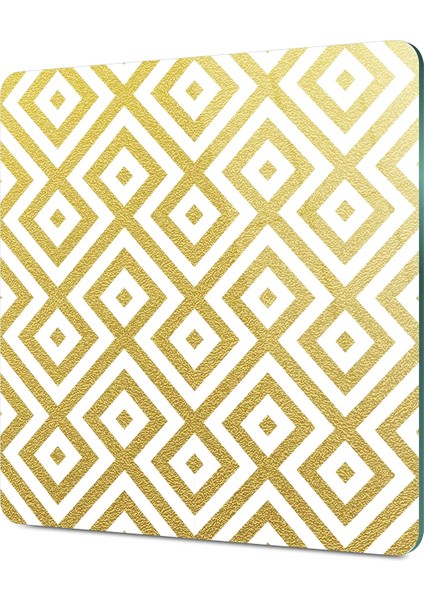 Cam Kesme Tahtası Kare Gold Geometrik Desenli 30X30 cm indirimleri
