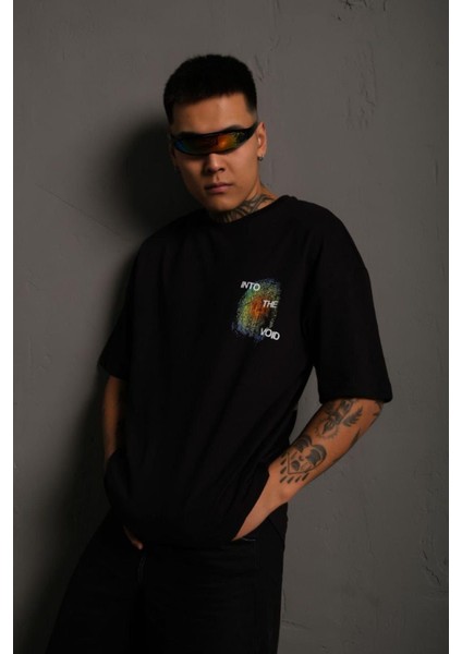 Into The Voıd Sırt Baskılı Premıum Kalite Penye Kumas Extra Oversıze Unısex Tshırt