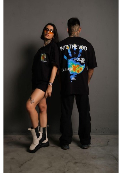 Into The Voıd Sırt Baskılı Premıum Kalite Penye Kumas Extra Oversıze Unısex Tshırt indirimleri