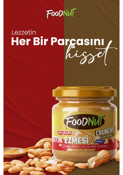 Parçacıklı Fıstık Ezmesi - Doğal Şekerli 350 gr Parçacıklı Yer Fıstığı Ezmesi