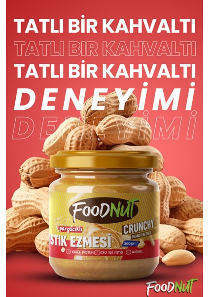 Parçacıklı Fıstık Ezmesi - Doğal Şekerli 350 gr Parçacıklı Yer Fıstığı Ezmesi